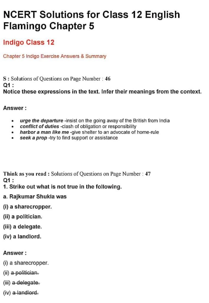 class 5 english chapter 6 question answer mp board