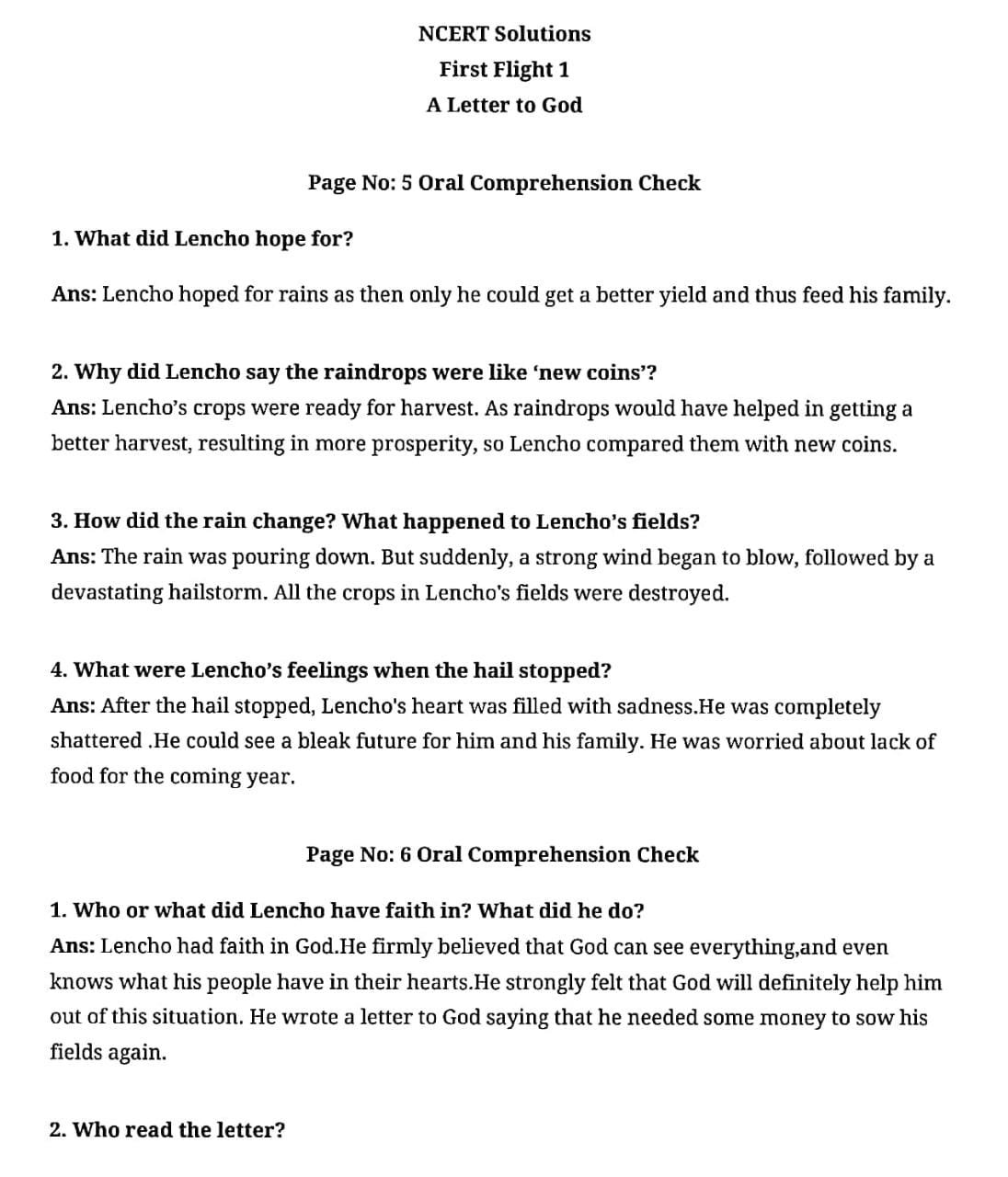 mp-board-solution-class-10th-english-chapter-1-a-letter-to-god