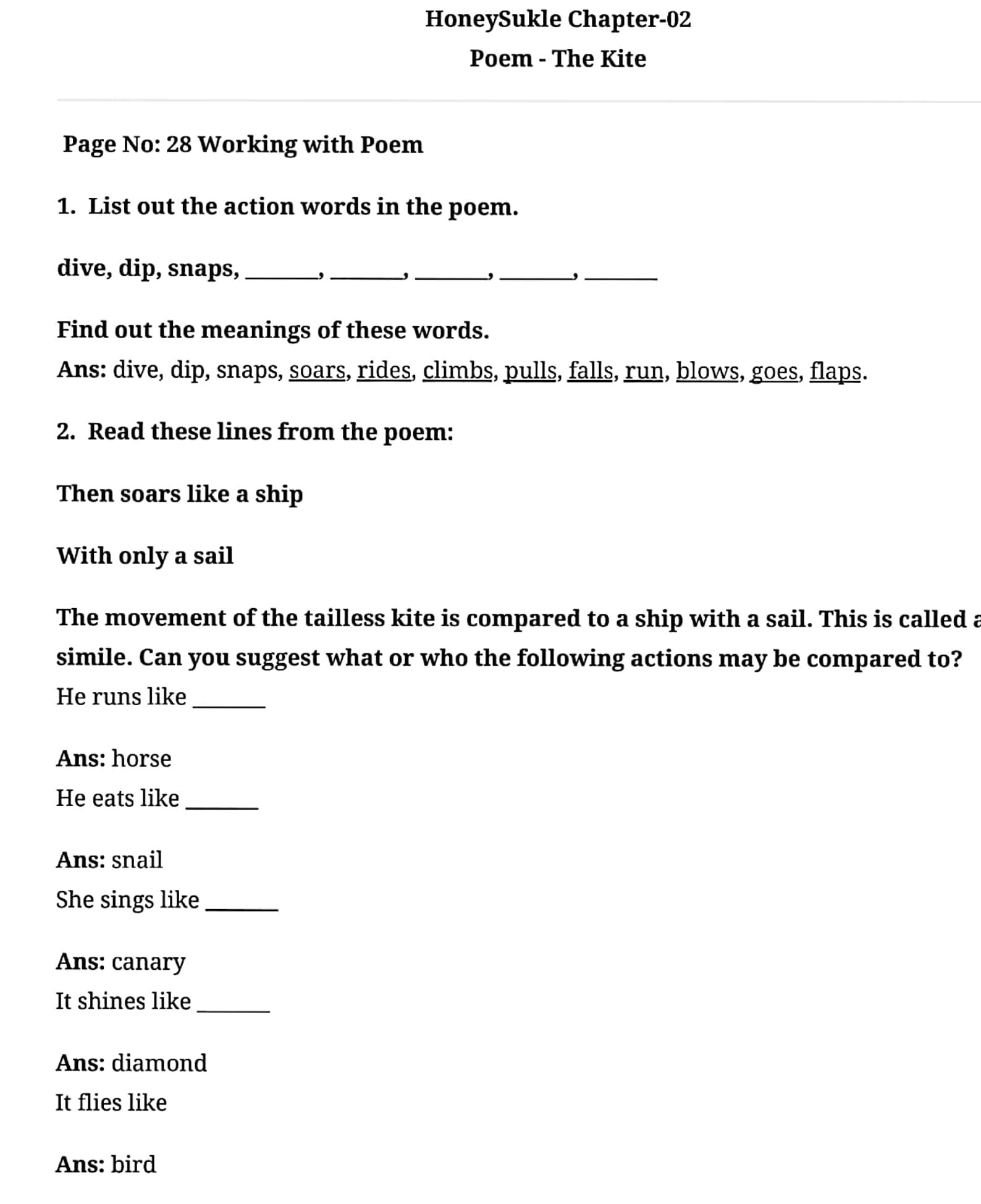 Class 6th English Book Solutions
